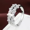 Anillo de Zirconia con Forma de Bambú Más Vendido en Aliexpress, Estilo Minimalista, Versátil Anillo de Cobre Puro para Mujer, Venta al por Mayor de Joyería, Exclusivamente para Suministro Transfronterizo