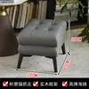 Banqueta de Cuero, Banqueta para Sofá de Sala de Estar, Banqueta Baja Creativa de Lujo Ligero, Banqueta para Cambiar Zapatos, Mesa de Café Banqueta de Madera Maciza para el Hogar, Reposapiés