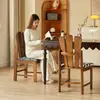 Silla de Comedor Vintage de Madera Estilo Francés Silla de Diseñador Silla de Maquillaje Nórdica Simple con Respaldo Pavo Real