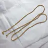 Corrente de cobre para bolsa corrente osso chato 1 metro de comprimento com fecho lagosta jantar bolsa feminina corrente de ombro cruzada acessórios dourado e prateado