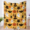 Amazon Home Manta de Calabaza Murciélago para Halloween Manta para Sofá de Oficina Cubierta de Aire Acondicionado Manta de Franela para Otoño e Invierno