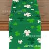 Amazon gran oferta St. Patrick Green Fondo enano trébol de cuatro hojas camino de mesa decoración del hogar mesa de comedor ventas directas de fábrica
