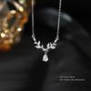 Prata Pura S999 Luxo Acessível e Elegante Pingente de Folha com Diamante Colar Corrente de Clavícula de Moda de Alta Qualidade Design de Nicho