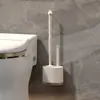 Cepillo de Inodoro de Pared sin Puntos Muertos para el Hogar Juego de Dos Piezas Cepillo de Inodoro Juego de Cepillos de Limpieza para Baño Cepillo Cepillo de Inodoro de Mango Largo