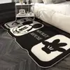 Alfombra de Imitación Cachemir Estilo Ins para Habitación de Niña Felpudo de Raya para Piso Felpudo Completo de Raya Resistente a Manchas para Cama en Stock