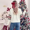 100% RopaTEMU2026 Nuevo Estilo Fresco Simple Navideño Suéter de Punto Jacquard Fair Isle Cuello Redondo Para Mujer