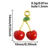 Aço Inoxidável 304 Pingente de Cereja Vermelha Acessórios de Gotejamento de Óleo Acessórios para Colar Pulseira DIY Feitos à Mão Joias Transfronteiriças Atacado
