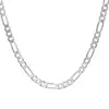 Colar de prata esterlina S925 3,3 mm flor de carro mãe e filho corrente fábrica atacado direto Figaro seis lados corrente masculina e feminina