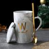 Caneca com Padrão de Mármore Caneca Simples para Casal Xícara de Café de Cerâmica Presente Acompanhamento Presente de Feriado Impressão de Logotipo