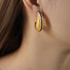 Pendientes de titanio y acero chapados en oro con diseño de gota de aceite de anacardo, de alta gama, moda simple, diseño de nicho, nuevos, transfronterizos, joyería para mujeres