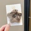 Pinza para el Cabello de Lana con Estampado de Leopardo para Otoño e Invierno para Mujer, Elegante Pinza para Flequillo Lateral, Pinza BB de Gama Alta para Pelos Sueltos, Pasador de Moda Estilo Retro