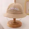 Moda Letra Sombrero de Pescador Infantil Primavera y Verano Nuevo Oso de Dibujos Animados Sombrero para el Sol Ins Sombrero de Cubeta para el Sol para Bebé 2-6 Años