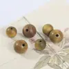 Cuentas Sueltas de Sándalo Verde Natural, Cuentas Redondas de Madera Maciza, Varios Estilos de Cuentas de Madera para Pulseras y Collares Hechos a Mano DIY Venta al por Mayor