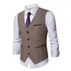 Amazon Transfronterizo 2024 Nueva Moda Europea y Americana Elegante Color Sólido Bolso Abierto Chaleco Chaqueta Casual Chaleco para Hombre