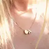 Collar con Inicial de Corazón Dorado para Mujeres Niñas Collar con Colgante de Letra A-Z Chapado en Oro Collar de Corazón Inicial Pequeña