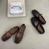 Zapatos Mary Jane Versátiles para Mujer Primavera 2025 Nuevos Punta Redonda Correa Zapatos Planos de Ballet Zapatos Sencillos Bajos Modernos