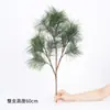 Rama de Pino Sintética Aguja de Pino Podocarpus Falso Pino de Bienvenida Hojas de Pino de Plástico Árbol de Pino de Plástico Belleza Pino Pino Negro Paisajismo Hojas de Árbol Falsas