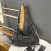 Bolso cruzado de mezclilla para mujer, bolso de hombro simple para estudiante, gran capacidad, bolso cruzado estilo coreano y japonés, bolso casual de moda para la escuela