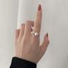 Anillo de mariposa con perla distintivo de moda para mujer, diseño de nicho moderno, ligero, lujoso, abierto, para dedo índice, anillo de celebridad cibernética.