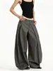 Moda transfronteriza 2026 primavera-verano nuevo diseño retro americano pantalones casuales abotonados, pantalones anchos fluidos al por mayor