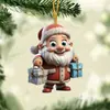 2024 Novo Cruzamento Papai Noel Árvore de Natal Pequeno Pingente Decorações de Natal Pingente Plano de Acrílico
