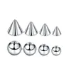 Pendientes de Aleación de Titanio F136 con Tornillos Cónicos Dentados Internos para Oreja, Studs para Cejas, Studs para Lengua, Studs para Labios, Joyería para Piercings Cabezal de Repuesto de Titanio G23
