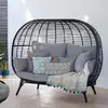 Ocio al aire libre balcón Nido de pájaro sofá mesa y silla pequeños Decoración de lugar escénico B&B ratán ratán silla sofá cama de ratán individual doble