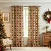 Cortinas con temática navideña y fleco de escoba, cortinas decorativas navideñas prefabricadas para comercio electrónico transfronterizo en Amazon, en stock del fabricante