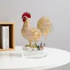 Figura de Animal Galo Trazedor de Sorte Mais Vendida Decoração de Mesa para Casa e Escritório em Acrílico Plano 2D em 4 Designs Coloridos