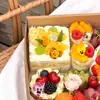 Papel Corrugado de Piel de Vaca Ventana de Resorte Estilo Camping Caja para Frutas de Picnic Caja para Pasteles de Postre Caja de Empaque para Picnic Caja de Picnic