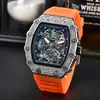 Nuevo Reloj Richard Mecánico con Capas de Diamante, Moda, Lujo Ligero, Resistente al Agua, Cuarzo, Calendario Simple al Por Mayor