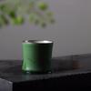 Horno tejido Té helado Paso a paso Copa ascendente Copa de cerámica cruda Copa de té verde de bambú Copa maestra de esmalte verde bambú Juego de té Copa pequeña