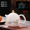 Tetera de porcelana blanca como grasa de cordero de Dehua, tetera individual dorada, tetera creativa de huevo de dragón que brilla en la oscuridad, filtro de agujero de bola