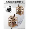 Estantería de Escritorio de Pie Estante de Almacenamiento de Piso Estante de Almacenamiento de Acero y Madera Multicapa Móvil con Ruedas Estante Librero Simple