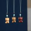 Palo de rosa Tallado Creativo Mascota Llavero Colgante Accesorios Sándalo Verde Zodiaco Cadena para Teléfono Móvil Colgante para Bolso Joyería