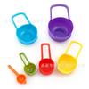 Suministro Transfronterizo de Juego de Cucharas Medidoras para Hornear de 6 Piezas, Cucharas Medidoras de Plástico Creativas DIY Arcoíris con Escala, Tazas Medidoras y Cucharas Medidoras para Leche en Polvo