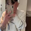 Guantes sólidos boutique de tacto tipo cachemira para mujer, compatibles con pantalla táctil, con hilo de lana con flor, alta calidad, otoño e invierno, Japón y Corea