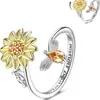 Anillo giratorio con letras ajustables para aliviar la ansiedad, el más vendido entre los fabricantes de anillos femeninos de descompresión de circonita.