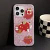 Funda para teléfono láser Ins Fresca y Linda Estilo Dibujos Animados Adecuada para iPhone 17 Promax Apple 16 14/15 Agujero Grande