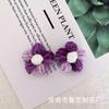 Puff Flower Tecido à mão Gradiente Cor Puff Flower Bonito Lã Flor DIY Broche Grampo de Cabelo Acessórios de Vestuário Decoração