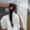 Estilo coreano de alta qualidade francês Camélia faixa de cabelo intestino pequeno anel elástico feminino corda de cabelo rabo de cavalo corda acessórios para o cabelo cocar