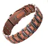 Pulseira Magnética Amazon Cross Cobre Antigo Vermelho Três Fileiras Fecho Dobrável Eletrodepositado Escovado Pulseira Liga de Zinco Joias Masculinas