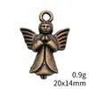 20x14mm 0.9g Color Bronce Antiguo Materiales Hechos a Mano DIY Accesorios Al por Mayor Colgante de Ángel