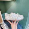 Sapatilhas Rosa Planas com Laço e Solado Macio 2024 Primavera e Verão Novos Casuais Versáteis Sapatos de Treino Alemães Sapatos Brancos para Mulheres