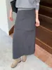 Diseño falso de dos piezas con una falda combinada para mujer, nuevo estilo otoño/invierno 2026, falda larga recta adelgazante y versátil