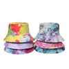 Tie dye transfronteiriço novo chapéu de sol com proteção solar para homens e mulheres chapéu de sol chapéu de pescador tie-dye tinta chapéu balde verão