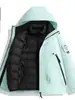 Forro de plumón de algodón Chaqueta Exterior Tres en Uno Ropa de Abrigo para Mujer Traje de Montañismo para Hombre Cortavientos Impermeable con Capucha 26 Nuevo Estilo