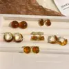 Pendientes Retro Marrones Maillard Populares para Mujer, Estilo Hong Kong, Lujo Accesible, Pendientes de Gama Alta, Pendientes del Mismo Estilo que las Celebridades de Internet