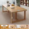 Escritorio de Madera Maciza para Sala de Estar, Escritorio Largo Grande, Mesa Rectangular de Estudio, Mesa Larga de Lectura, Banco de Trabajo para el Hogar
