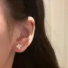 Aretes de Plata de Ley S925 con Diamante de Alto Carbono, Diseño de Trébol de Cuatro Hojas de la Suerte para Mujer, Nuevo Estilo Popular, Exclusivo Transfronterizo de Gama Alta
